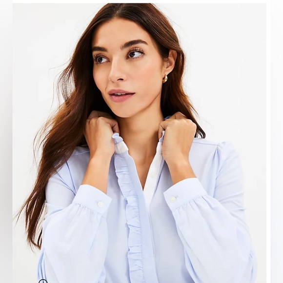 LOFT Ruffle Shirt - Picture 3 of 4